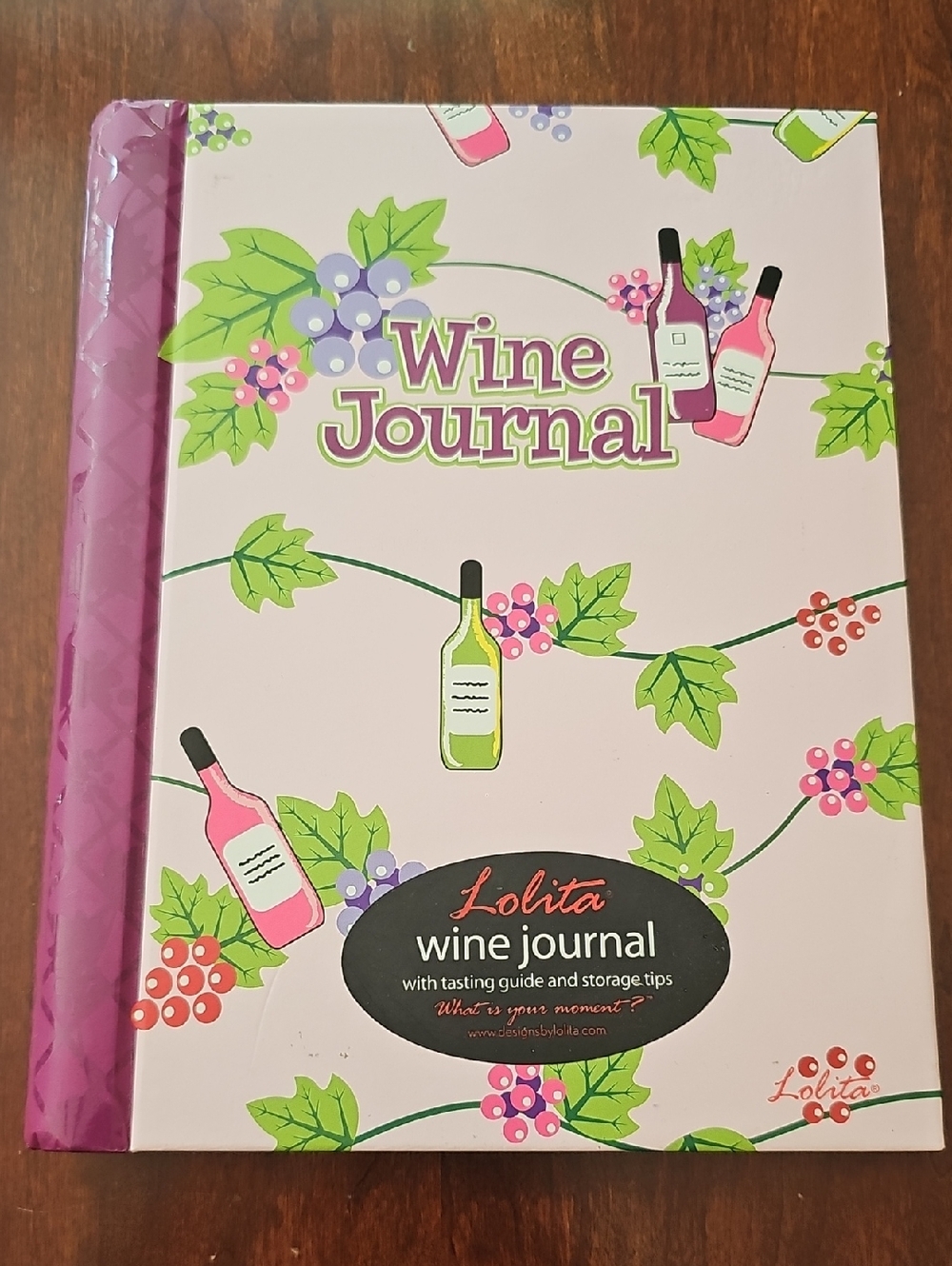Lolita Pink Wine Journal with Purple & Green Accents